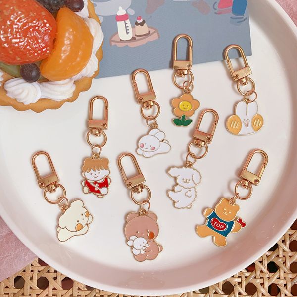 Rabbit Key Chain Ornaments , Die Cutting Crystal Pendant Keychain 16mm Thick