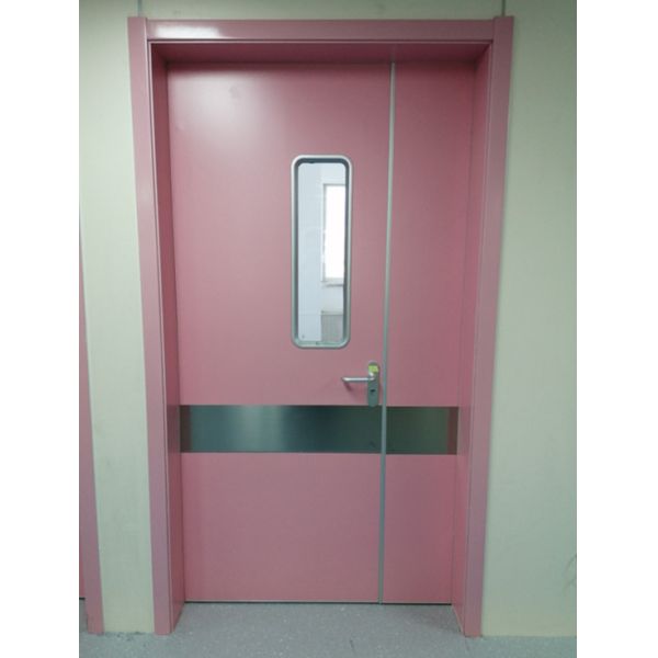 Standard Inward Opening Fire Rated Steel Door Aluminium Frame Stainless Screen Double Hinge External