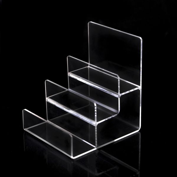 Multi Tier Acrylic Wallet Display Stand Plexiglass Retail Display Free Standing Holder