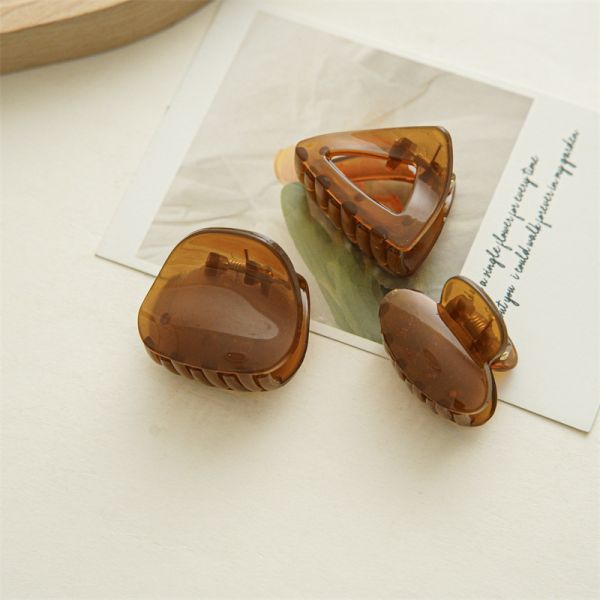 Japan South Korea new clear acrylic accessories geometric triangle hairpin catch trumpet Ins women fashion headwear