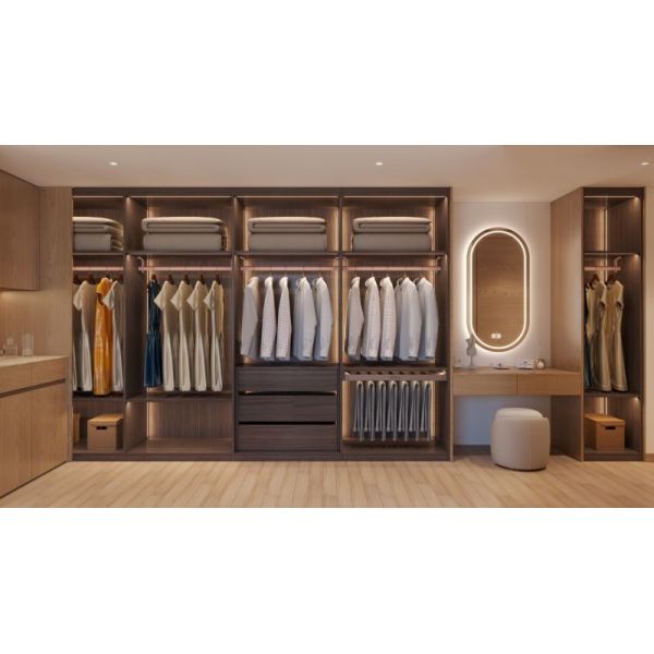 Fadior Premium Luxury Stainless Steel Wardrobe With Mini Bar And Vanity