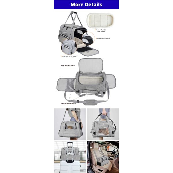 Outdoor Breathable Pet Carrier Bag Portable Soft Cat Travel Transport Bag