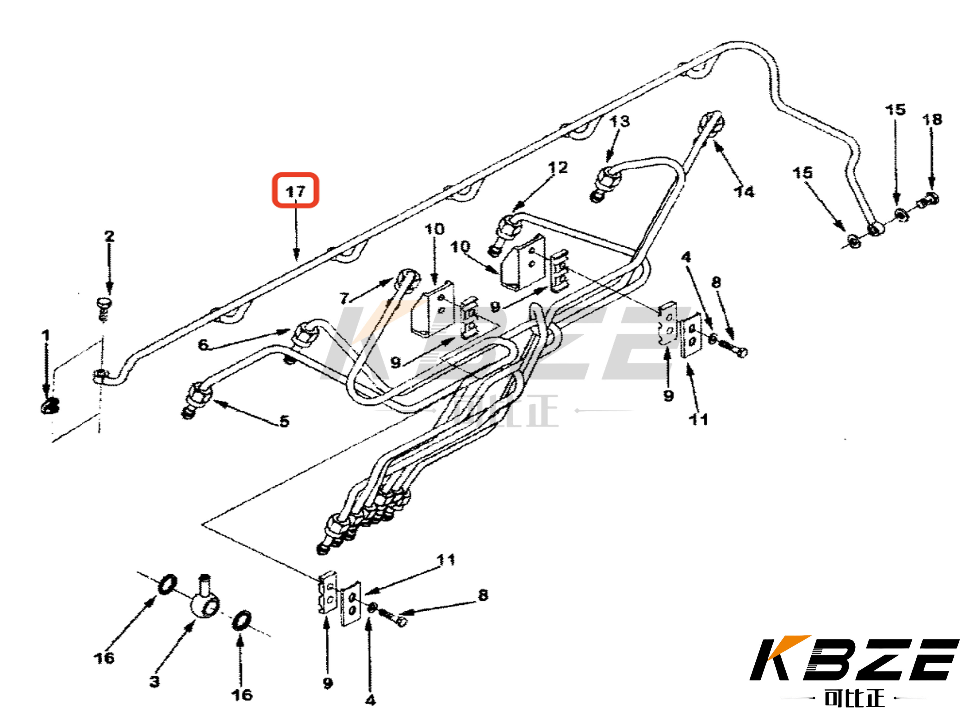 3920595 C3920595 CUMMINS 6CT8.3 ENGINE FUEL LEAK OFF FOR HYUNDAI EXCAVATOR R SERIES