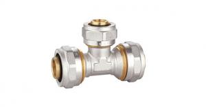 Cheap PEX-AI-PEX Brass Fittings PF5006 Brass Equal Tee Connector wholesale