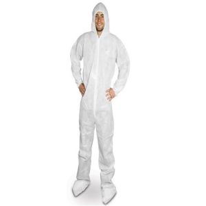 Cheap ISO9001 Approved Chemical Resistant Disposable Coveralls With Front Zipper wholesale