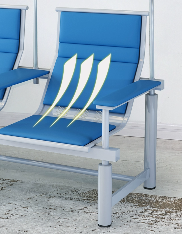 Commercial Furniture Stainless Steel Waiting Room Seating for Airports and Hospitals