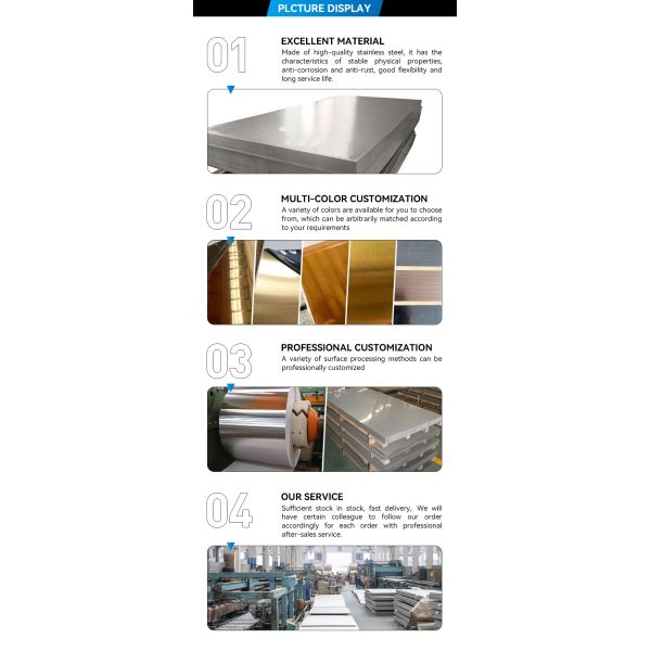 Hot Rolled 201 Stainless Steel Sheet Plate Decorative Golden BA 0.2mm 409 410 904l Ss400