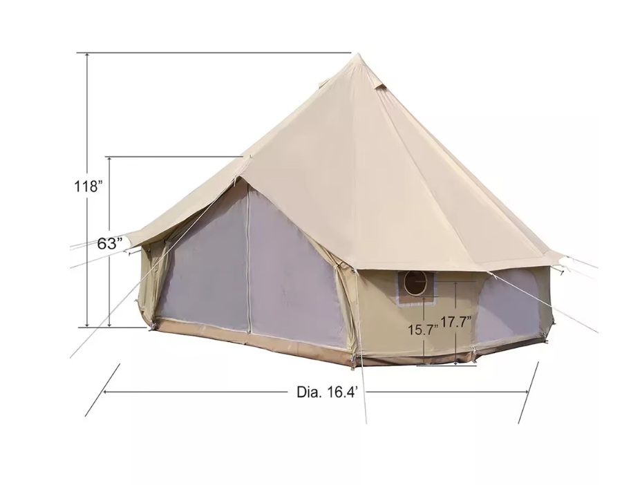 Luxury Large Outdoor Family Camping Canvas Bell Tent Teepee Yurt Glamping Tent