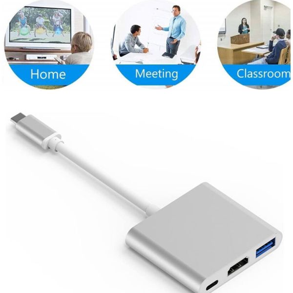 3 in 1 PD Charging 4K 1080P USB Type C OTG Docking Station Hub Adapter