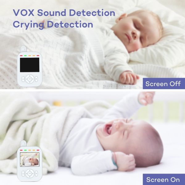 2.8 Inch Hd Baby Monitor Cry Sound Detection Two Way Talk 2.4G Wireless Baby Phone