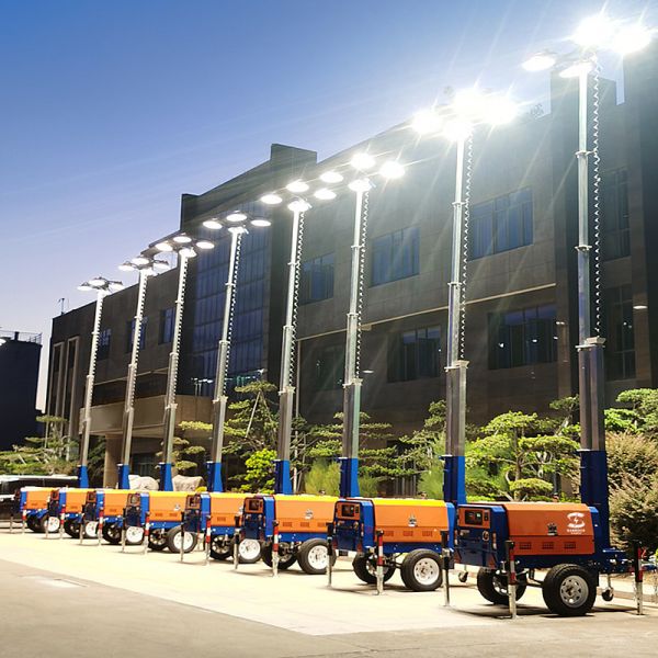 Outdoor Diesel Mobile Lighting Tower Height 9m 6kw 9kw LED Light Tower Generator