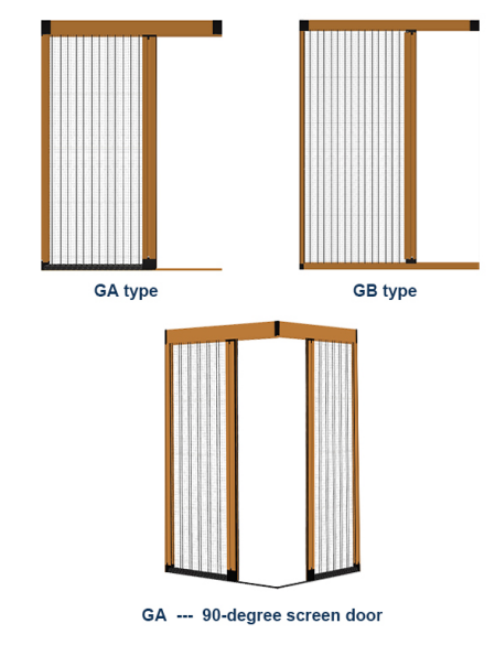 15mm width Fold Waterproof Door 5x2.5m Security Fly Screen Mesh