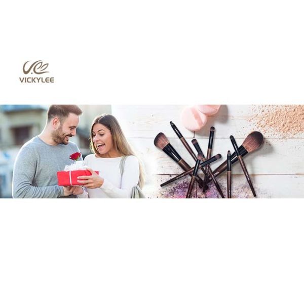 9 In1 Wooden Handle 7.4 inch Facial Makeup Brushes