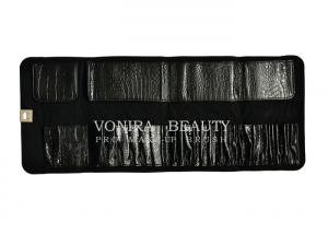 Cheap Vintage Leather Makeup Brush Roll Up Pouch Pen Pencil Case Cosmetic Bag Black wholesale