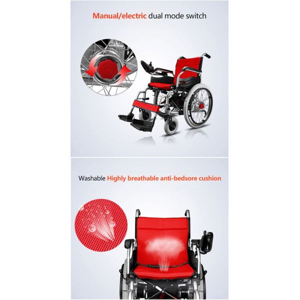 Anti Nuisance Drive Medical Wheelchairs 360 Degree Control 6km/h Waterproof