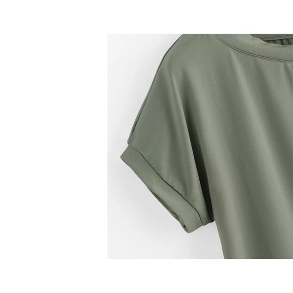 Loose Blank Women's T - Shirts Short Sleeve Cotton Fabric / Casual Women's Tee