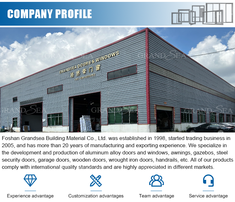 Grandsea Waterproof Hurricane Proof Aluminium Alloy Patio Glass Bi Folding Door American Bifolding Aluminum Folding Door