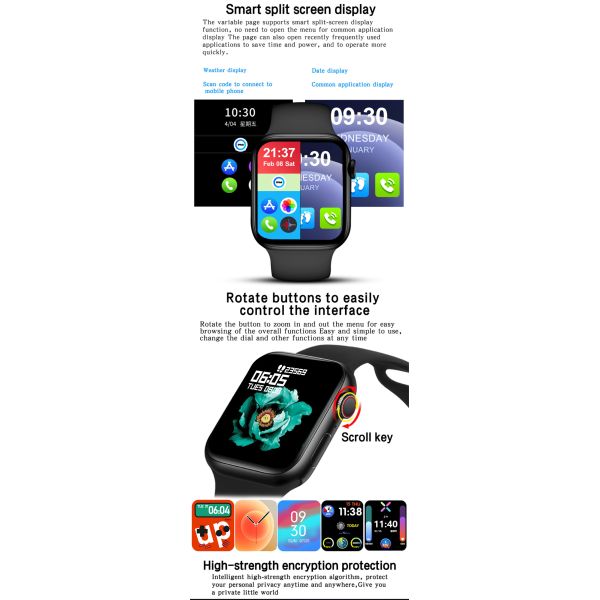 1.75 Inch Ble 3.0 Full Touch Fitness Tracker GTS Blood Pressure Smartwatch