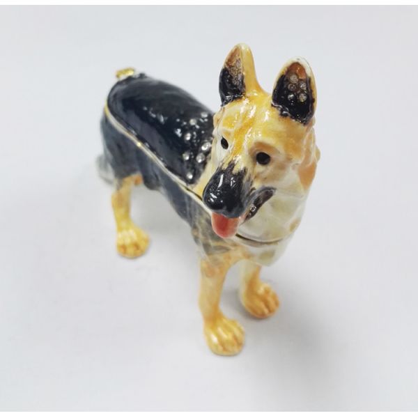 China manufacture animal jewelry boxes cute labrador dog metal alloy trinket jewelry box