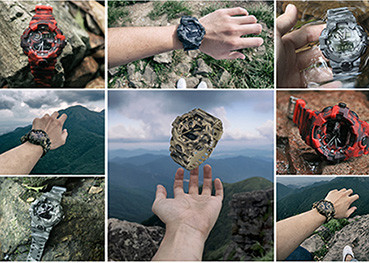 LED Display Screen Plastic Sports Watch 50M Water Resistant With Chronograph