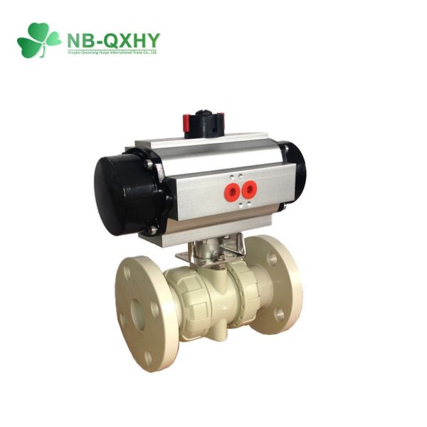 China Pph Electric/Pneumatic Actuator True Union Ball Valve with Bracket
