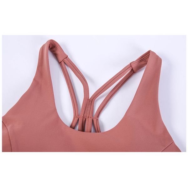 Shockproof Womens Sports Bra Gathered Moisture Wicking Without Steel Ring
