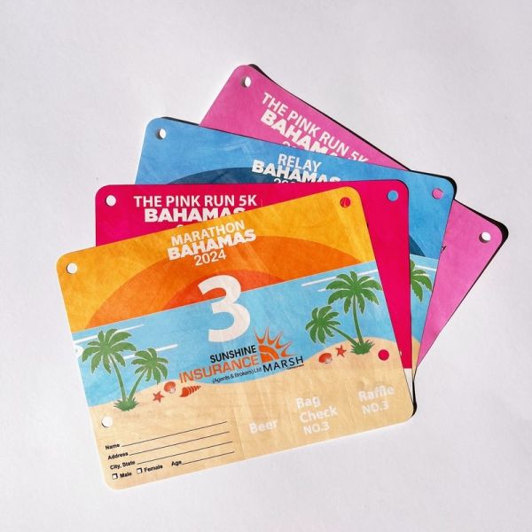 0.5mm Thickness Competition Identification Numbers With Customized PANTONE Color