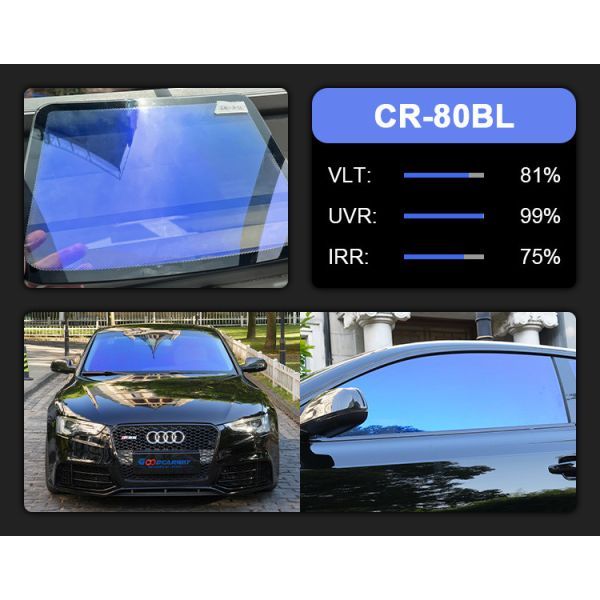 Car Window Chameleon Tint Film 83% VLT Nano Ceramic Solar Colored Blue Chameleon Tint