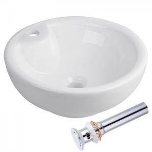 Cheap Round Bowl Ceramic Bathroom Sink Bowls , White Porcelain Vessel Sink Home Depot wholesale