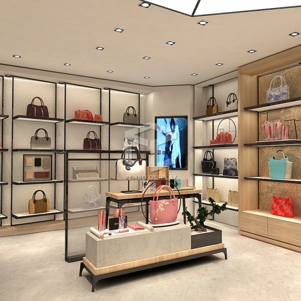 CNC Processing Bag Display Stand For Shop 15mm Thick MDF Handbag Display Stand