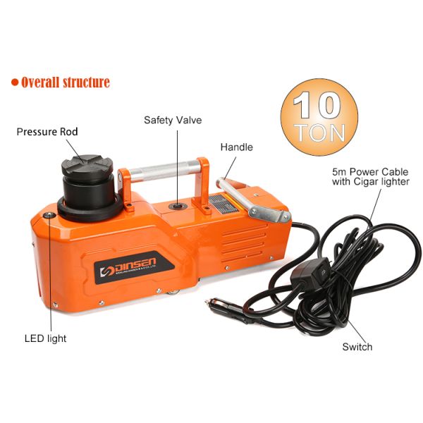 Short Lifting Time Hydraulic Trolley Jack 10 Ton 15A Fuse Metal Material