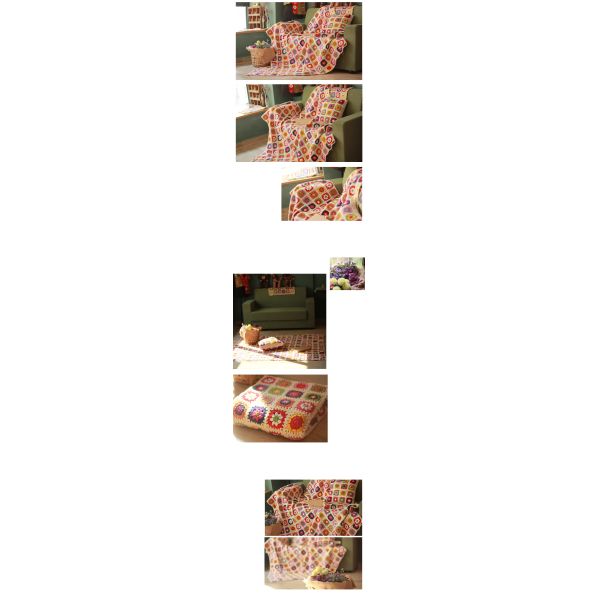 Y-F 150*100 Crocheted Bohemian Gypsy Gorgeous Vintage Decor Lap Rug Daisy Granny Square Comfort Bed Blanket Throw