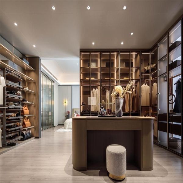 Premium Dressing Room Open Closet Walk In Closet With Light Wood Grain