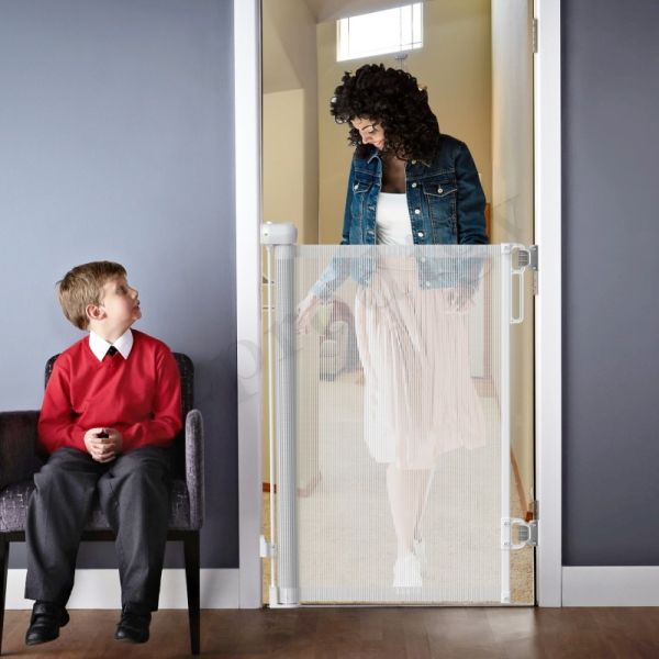 ABS PVC Mesh Retractable Baby Gate Safety Dog Gate For Doorway