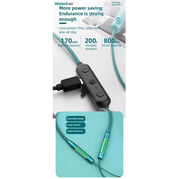 BT5.1 HIFI Sport Neckband Bluetooth Earphones S1 170mAh Wireless