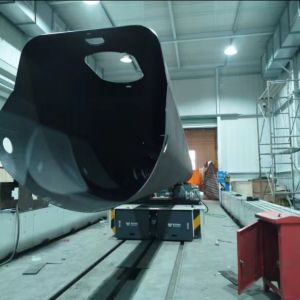 China Supplier Electric Industry Material Transfer Cart Moving on Rail