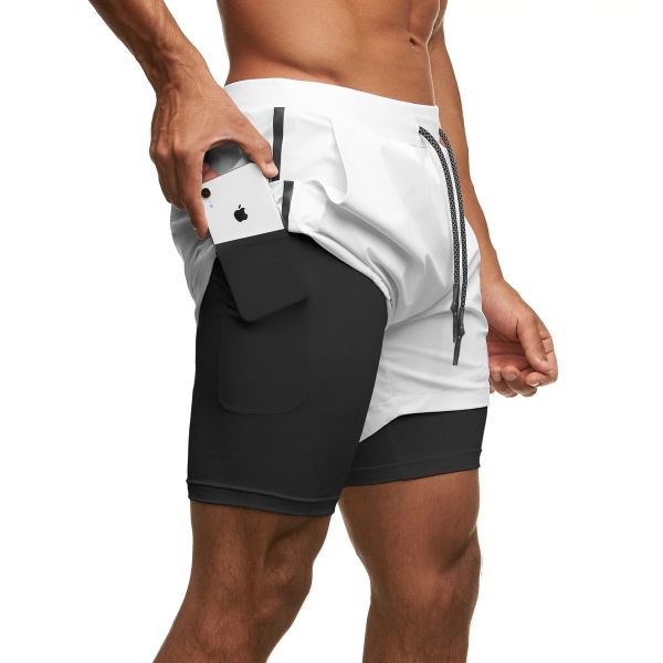 Men Gym Workout Shorts Jogger Basketball Sports Running With Pockets