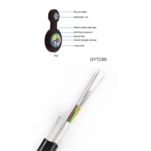 Self Supporting GYXTC8S Figure 8 Fiber Cable Aerial 4-24 Core