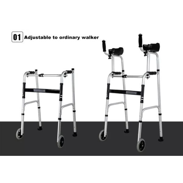 Durable Mat Mobility Walker Rollator Aluminum Folding Light Weight Adjustable