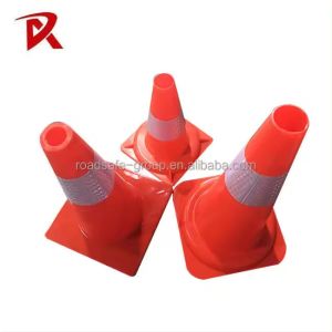 45cm PVC Orange Road Cones 0.9kg Reflective Red Safety Cones