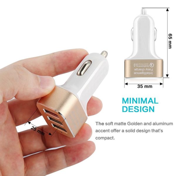 Quick Charger 3.0 42W USB 3 Ports Cell Phone Car Charger