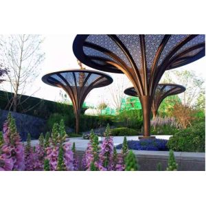 China Abstract Painted SS316L Outdoor Metal Tree Sculpture 3m Height on sale