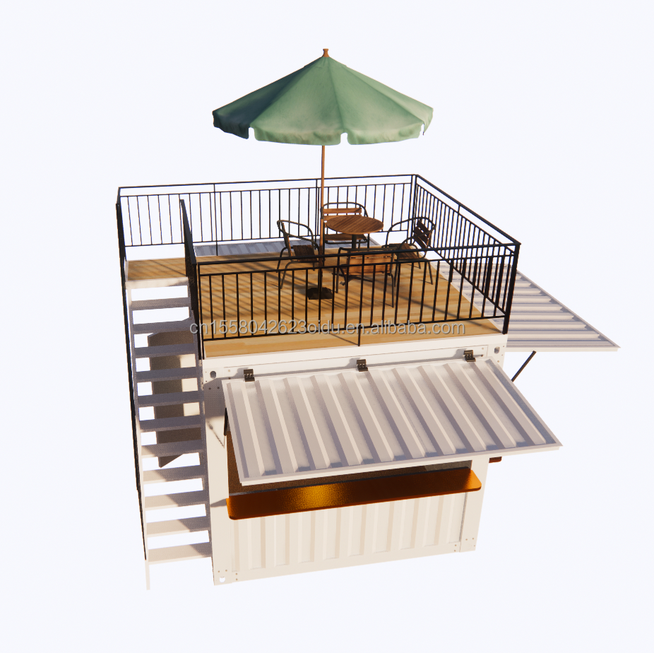 Australian Standards Mobile Store Customized 10 Foot 20 Foot Mobile Container Pop-Up Coffee Bar with Aluminum Alloy Windows