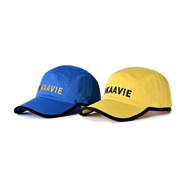 Custom 6 Panel Outdoor Baseball Caps Polyester 58cm Black Ball Hat