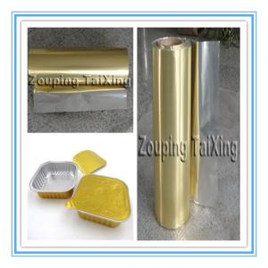 Cheap 8011 golden coated aluminium foil with pp film for food contaier and lids wholesale