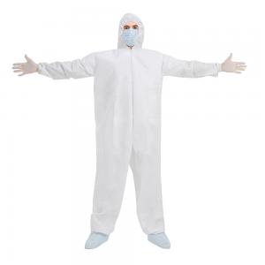 China EN1186 FDA Non Woven Disposable Coverall Hooded Coverall Suit Moisture Permeable on sale