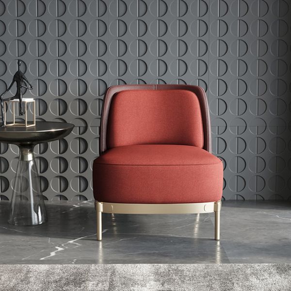 PU Cloth Red Leather Leisure Chairs Filling High Density Sponge