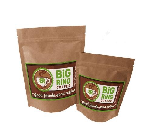 Resealable Zipper Stand Up Packaging Custom Design Logo Printing Brown Kraft Paper Spice Bags