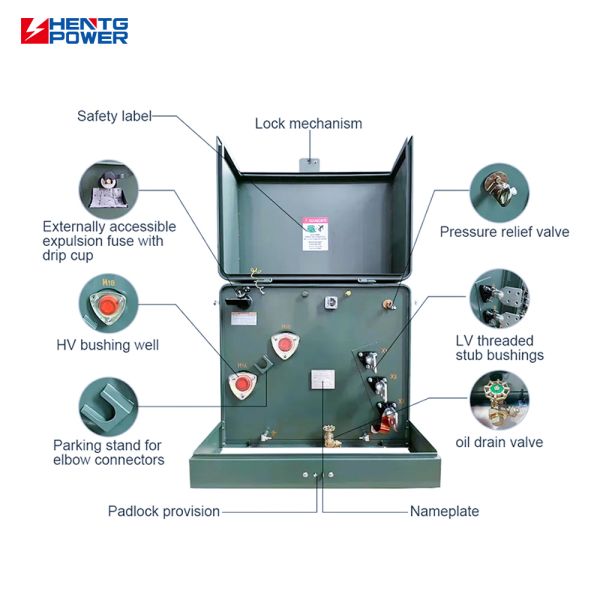 Single Phase Pad Mounted Transformer Low Noise 25kVA 37.5kVA 50kVA 50Hz Oil Filled