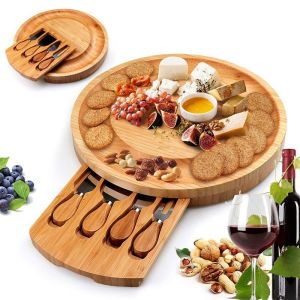 Bamboo Cheese Board Set Drawer Cheese Board Cutting Board